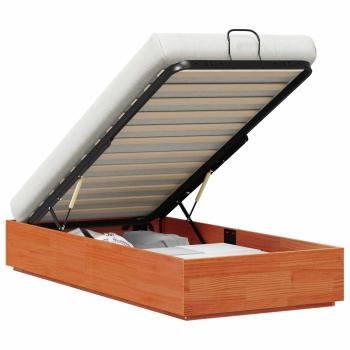 Ottoman-Bettgestell mit Stauraum Wachsbraun 75 x 190 cm