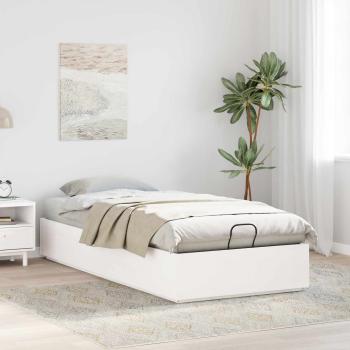 Ottoman-Bettgestell mit Stauraum Weiß 100 x 200 cm