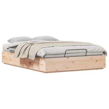Ottoman-Bettgestell mit Stauraum Natur 135 x 190 cm