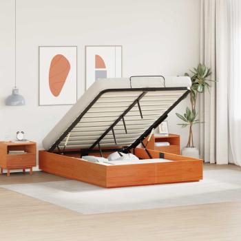 ARDEBO.de - Ottoman-Bettgestell mit Stauraum Wachsbraun 135 x 190 cm