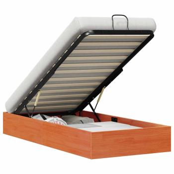 Ottoman Bettgestell mit Stauraum Wachsbraun 90 x 190 cm