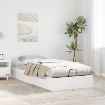 Ottoman Bettgestell mit Stauraum Weiß 80 x 200 cm