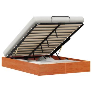 Ottoman-Bettgestell mit Stauraum Wachsbraun 120 x 190 cm