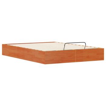 Ottoman-Bettgestell mit Stauraum Wachsbraun 120 x 190 cm