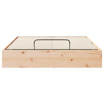 Ottoman Bettgestell mit Stauraum Natur 120 x 200 cm