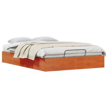 Ottoman Bettgestell mit Stauraum Wachsbraun 150 x 200 cm