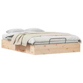 Ottoman Bettgestell mit Stauraum Natur 160 x 200 cm