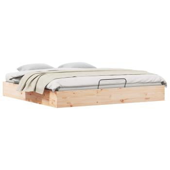 Ottoman Bettgestell mit Stauraum Natur 200 x 200 cm