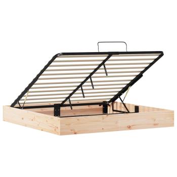 Ottoman Bettgestell mit Stauraum Natur 200 x 200 cm