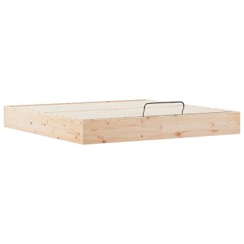 Ottoman Bettgestell mit Stauraum Natur 200 x 200 cm