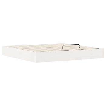 Ottoman Bettgestell mit Stauraum Weiß 200 x 200 cm