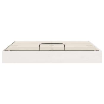 Ottoman Bettgestell mit Stauraum Weiß 200 x 200 cm