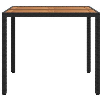 Gartentisch Schwarz 90 x 90 x 75 cm Poly-Rattan