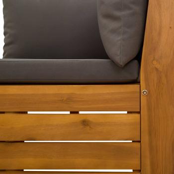 Garten-Lounge-Set mit Kissen 2 Stück Braun Massivholz Akazie