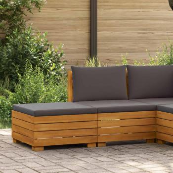 ARDEBO.de - Garten-Lounge-Set mit Kissen 2 Stück Braun Massivholz Akazie