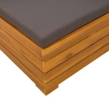Garten-Lounge-Set mit Kissen 2 Stück Braun Massivholz Akazie