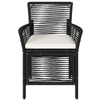 Gartenstuhl 2 stk. Schwarz und Creme Poly-Rattan