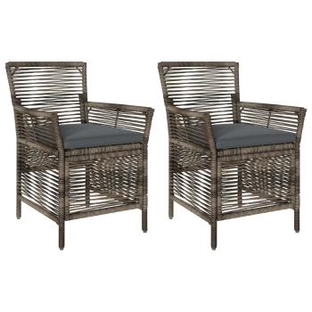 Gartenstuhl 2 stk. Grau und Dunkelgrau Poly-Rattan