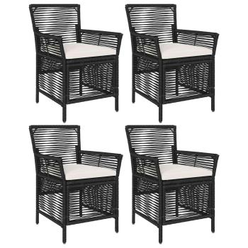 Gartenstuhl 4 stk. Schwarz und Creme Poly-Rattan