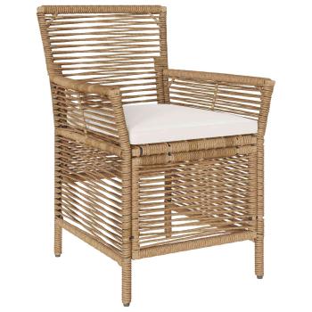Gartenstuhl 4 stk. Beige und Creme Poly-Rattan