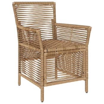 Gartenstuhl 4 stk. Beige und Creme Poly-Rattan