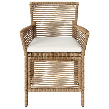 Gartenstuhl 4 stk. Beige und Creme Poly-Rattan