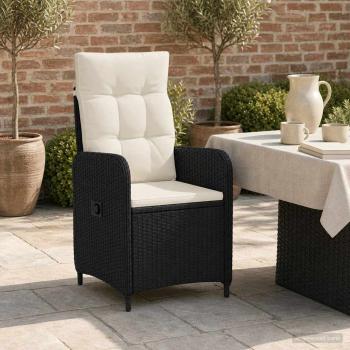 ARDEBO.de - Verstellbarer Gartenstuhl Schwarz und Cremeweiß