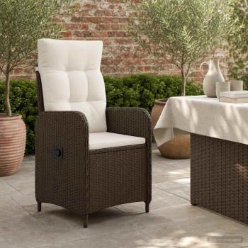 Verstellbarer Gartenstuhl Braun und Creme Weiß