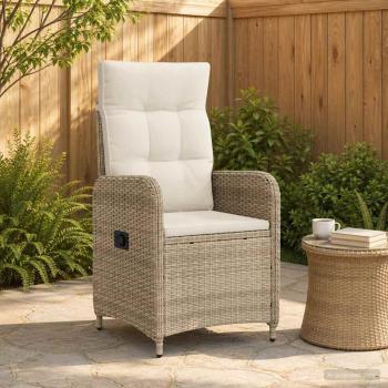 ARDEBO.de - Verstellbarer Gartenstuhl Beige und Cremeweiß