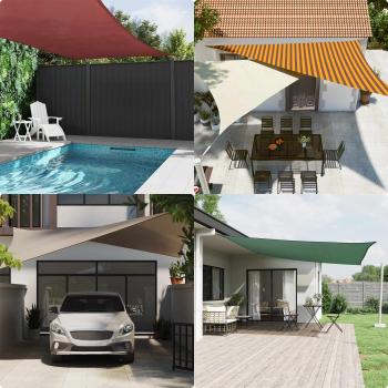 ARDEBO.de - Sonnensegel Orange und Braun 8 x 5 m 100 % Polyester Oxford