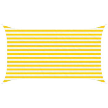 Sonnensegel Gelb und Weiß 3,5 x 2 m 100 % Polyester Oxford