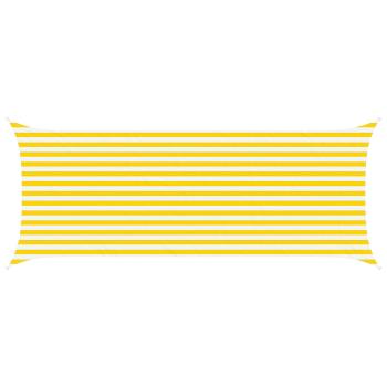 Sonnensegel Gelb und Weiß 2 x 5 m 100 % Polyester Oxford
