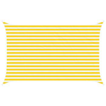 Sonnensegel Gelb und Weiß 4 x 2,5 m 100 % Polyester Oxford