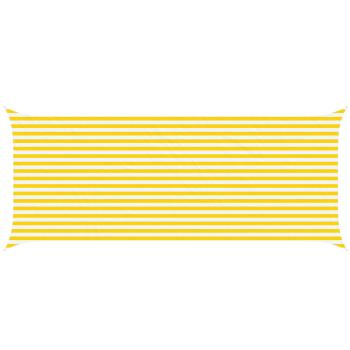 Sonnensegel Gelb und Weiß 6 x 2,5 m 100 % Polyester Oxford