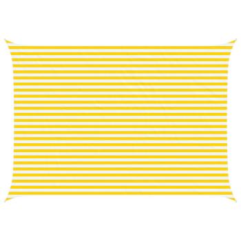 Sonnensegel Gelb und Weiß 3,5 x 5 m 100 % Polyester Oxford