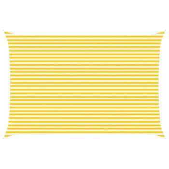 Sonnensegel Gelb und Weiß 6 x 4 m 100 % Polyester Oxford