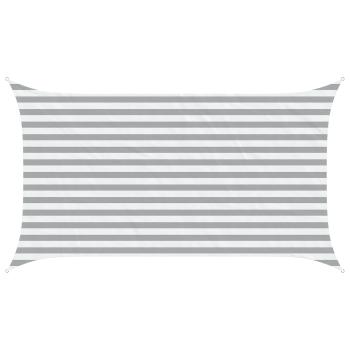 Sonnensegel Hellgrau und Weiß 2 x 3,5 m 100 % Polyester Oxford