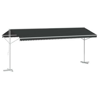 Freistehende Markise 6 x 3 m Polyester Anthrazit
