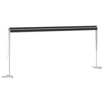 Freistehende Markise 6 x 3 m Polyester Anthrazit