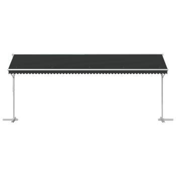 Freistehende Markise 6 x 3 m Polyester Anthrazit