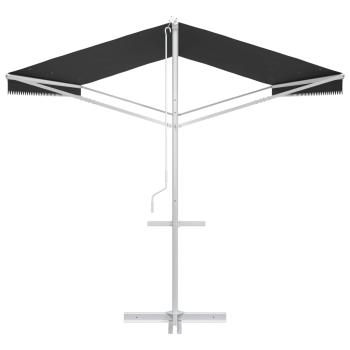 Freistehende Markise 6 x 3 m Polyester Anthrazit
