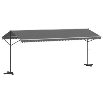 Freistehende Markise Grau 6 x 3 m Polyester