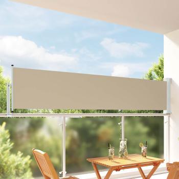 ARDEBO.de - Seitenmarkise 80 x 300 cm 100% Polyester Eisen Stahl Rechteckig