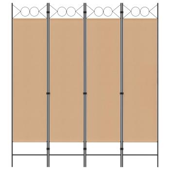 4-teiliger Raumteiler Beige 160 x 180 cm Stoff