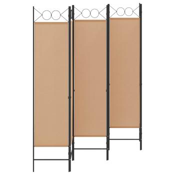 6-teiliger Raumtrenner Beige 240 x 180 cm Stoff