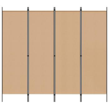 4-teiliger Raumteiler Beige 200 x 180 cm Stoff