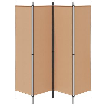4-teiliger Raumteiler Beige 200 x 180 cm Stoff