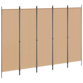 ARDEBO.de - 5-teiliger Raumteiler Beige 250 x 180 cm Stoff
