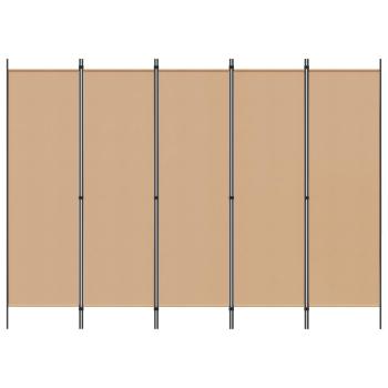 5-teiliger Raumteiler Beige 250 x 180 cm Stoff