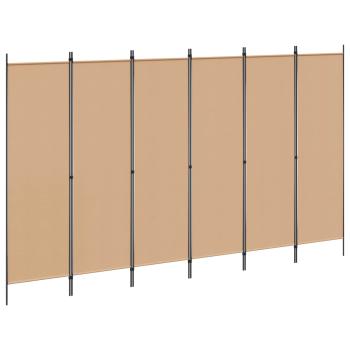ARDEBO.de - 6-teiliger Raumtrenner Beige 300 x 180 cm Stoff